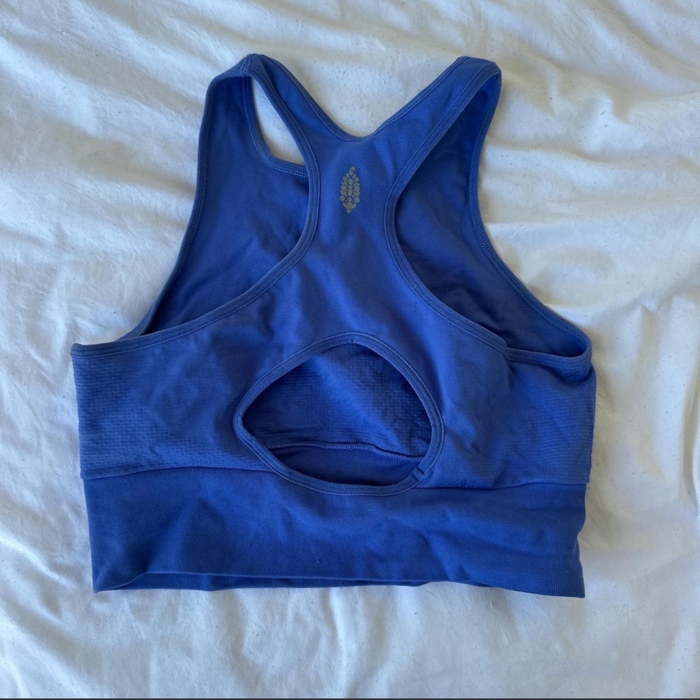 Women's Blue Racerback Sports Bra free people